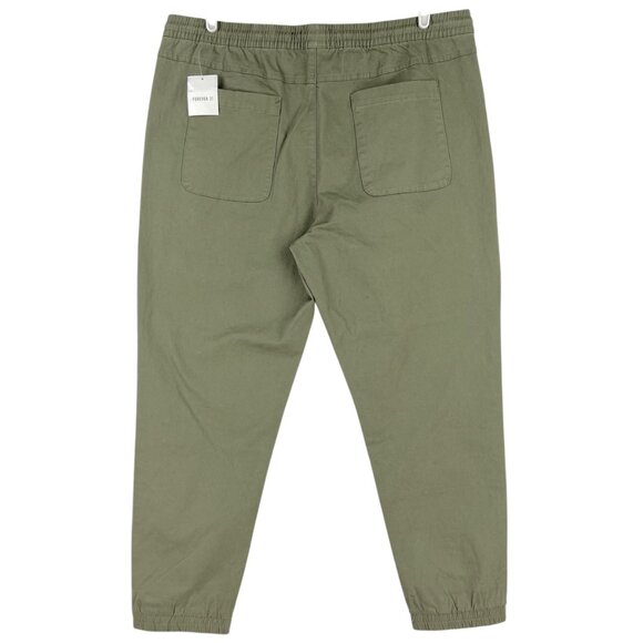 Forever 21 Men Olive Green Jogger Pants Size 2XL Elastic Waist w/Drawstring NWT - Picture 2 of 10